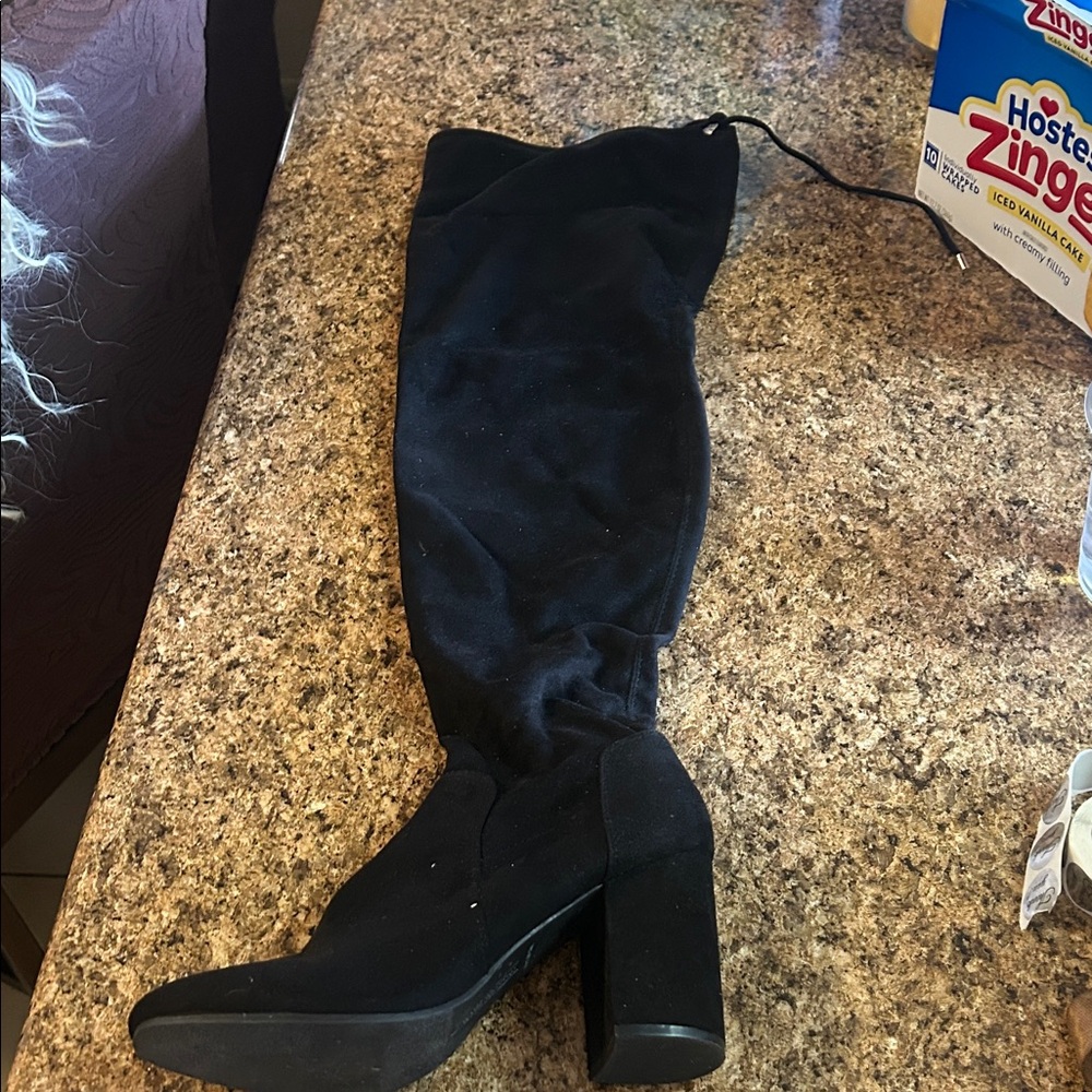 Christian Siriano Black Over the Knee Boots